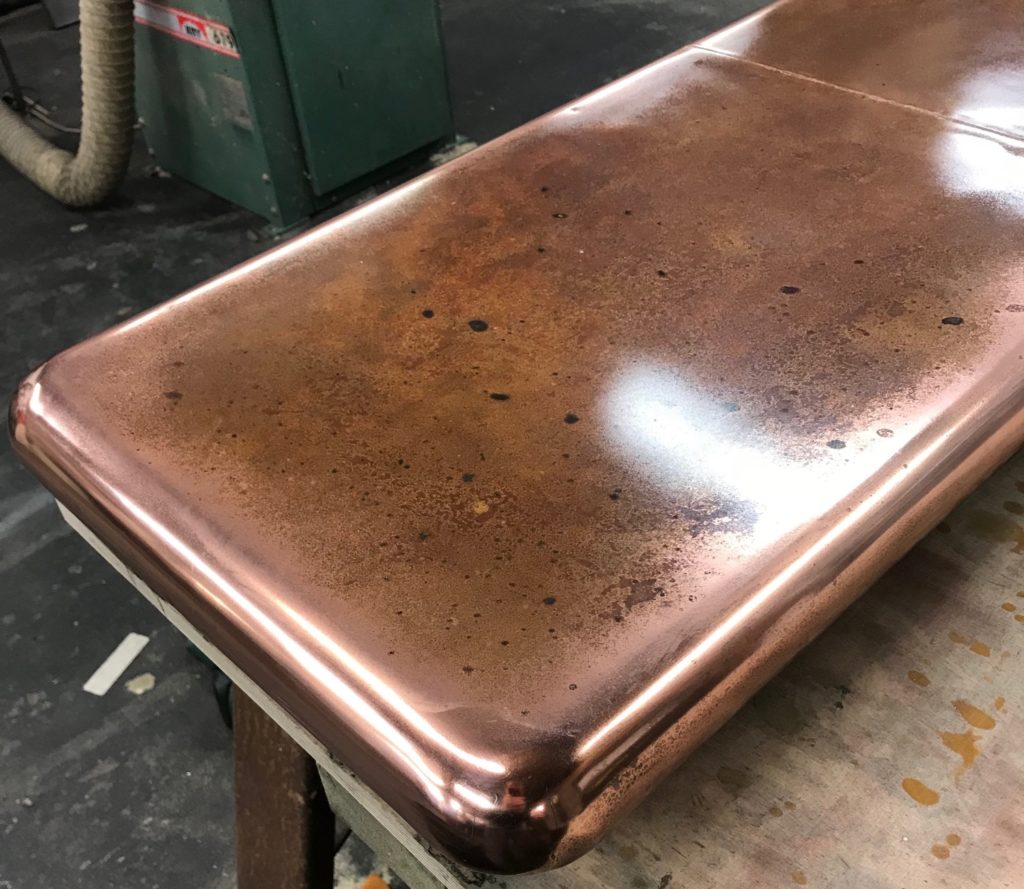 Handmade antique copper bar top