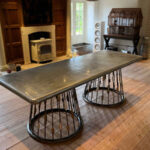 Pair of bespoke steel table bases